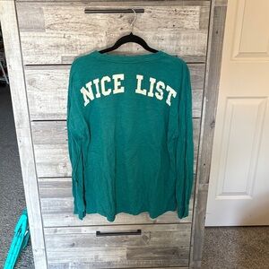 Z Supply Green 'Nice List' Long Sleeve Tee